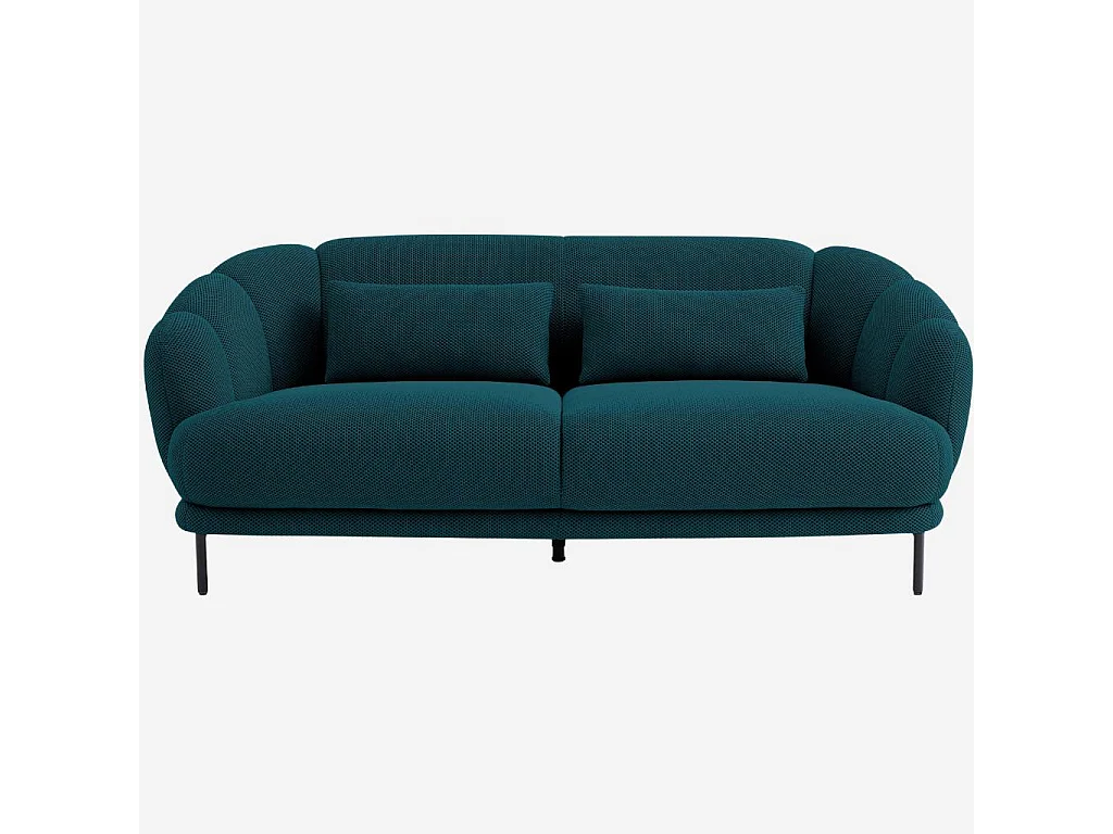 Habitat - Canapé 3 places en tissu 3D et dossier garni de plumes - Bleu canard - Design by Federica Francini - Paraty