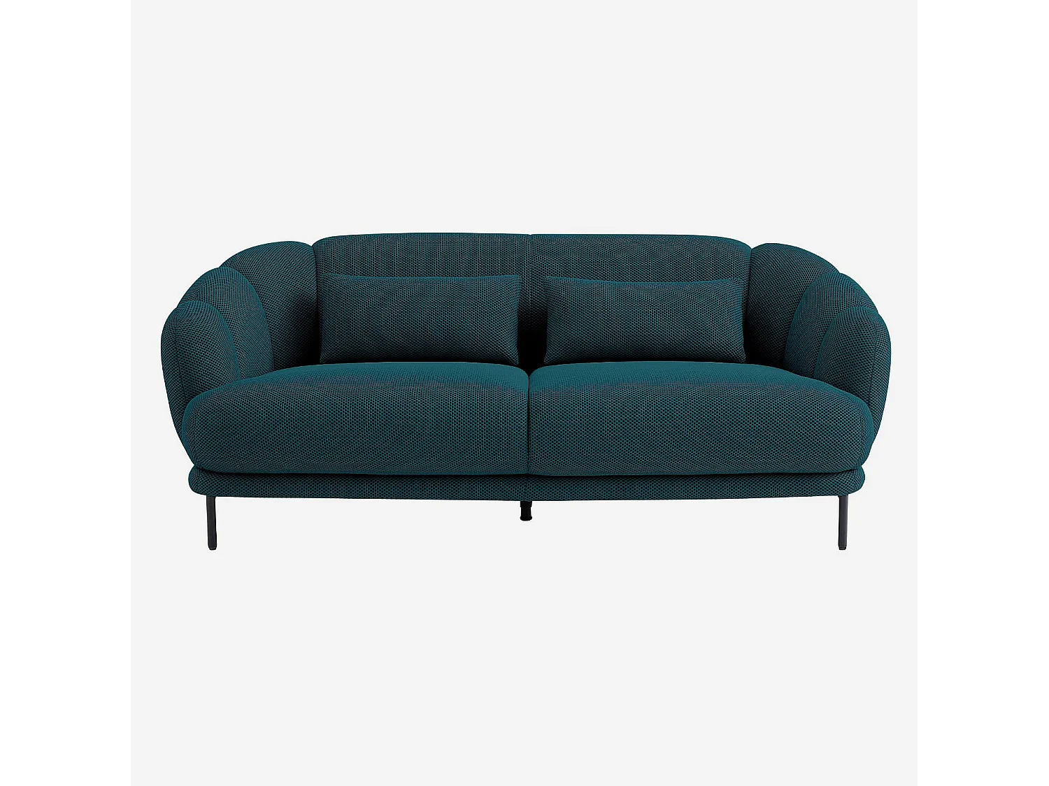 Habitat - Canapé 3 places en tissu 3D et dossier garni de plumes - Bleu canard - Design by Federica Francini - Paraty