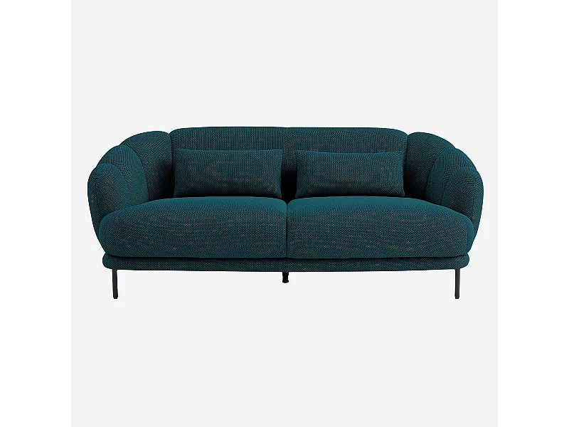 Habitat - Canapé 3 places en tissu 3D et dossier garni de plumes - Bleu canard - Design by Federica Francini - Paraty