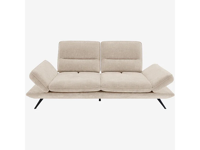 Habitat - Canapé 3 places en tissu avec dossier avance-recule - Crème - Ropio