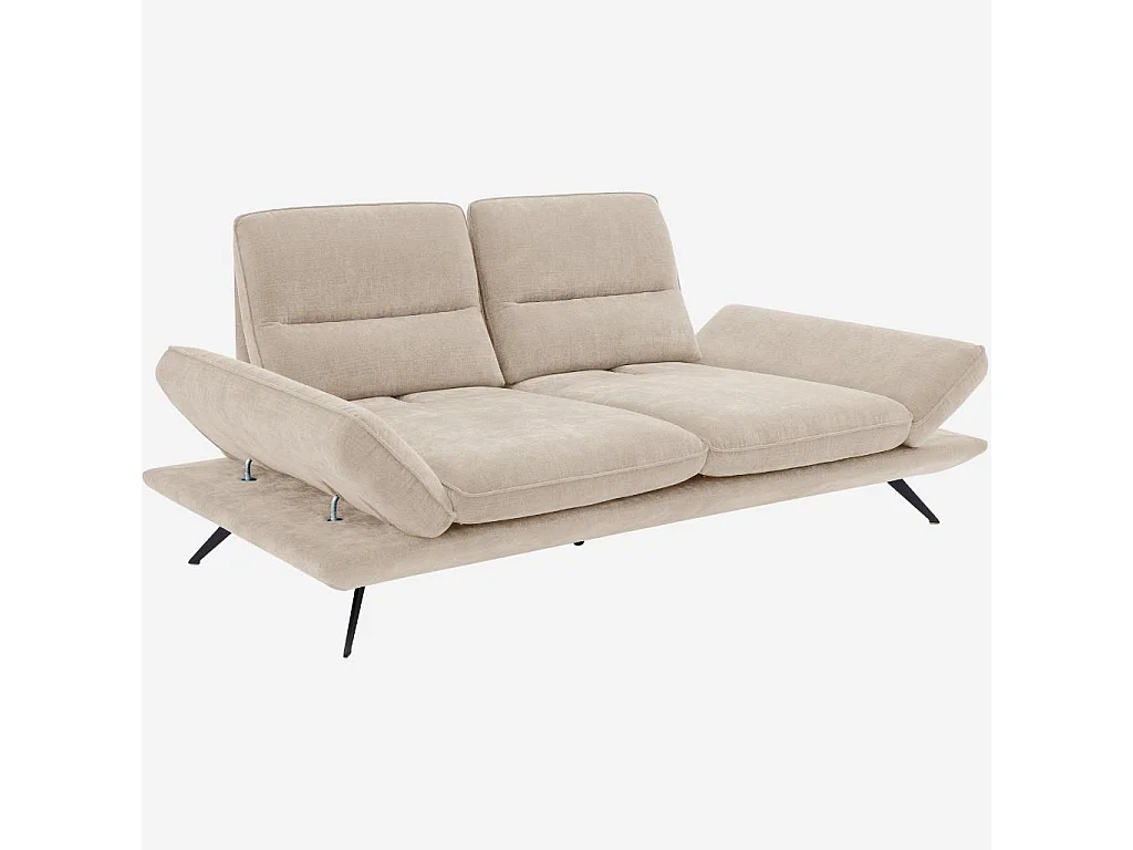 Habitat - Canapé 3 places en tissu avec dossier avance-recule - Crème - Ropio