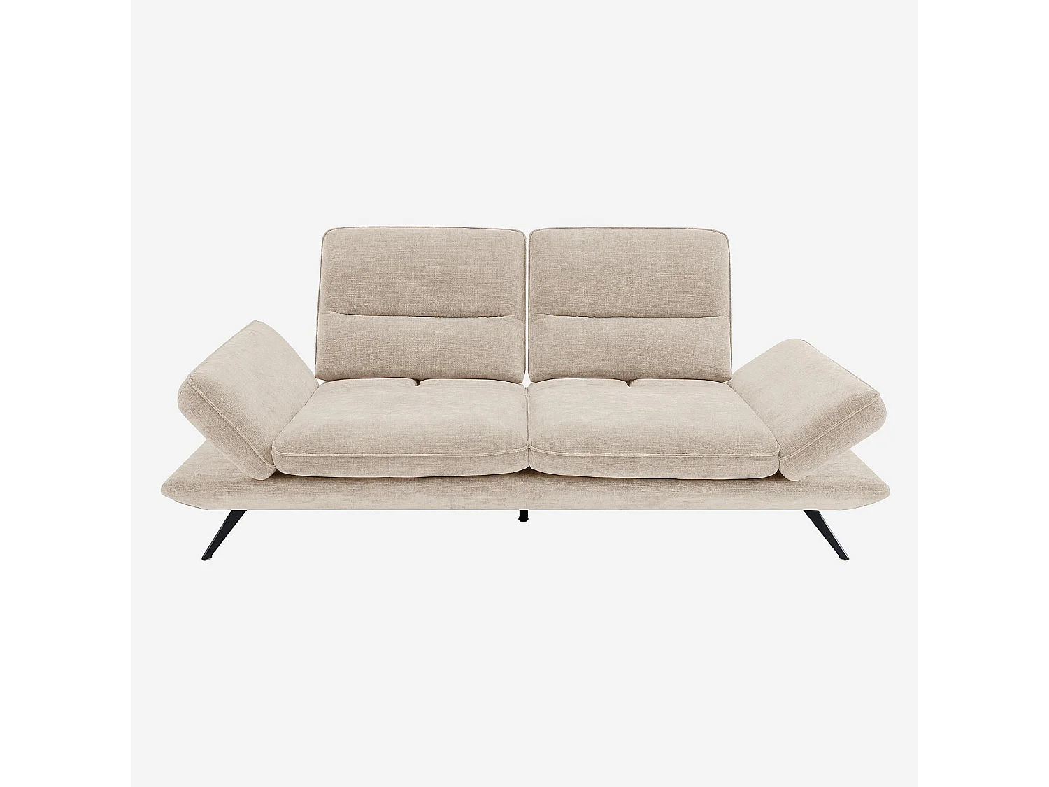 Habitat - Canapé 3 places en tissu avec dossier avance-recule - Crème - Ropio