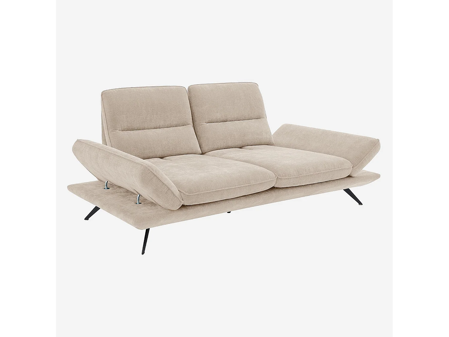 Habitat - Canapé 3 places en tissu avec dossier avance-recule - Crème - Ropio