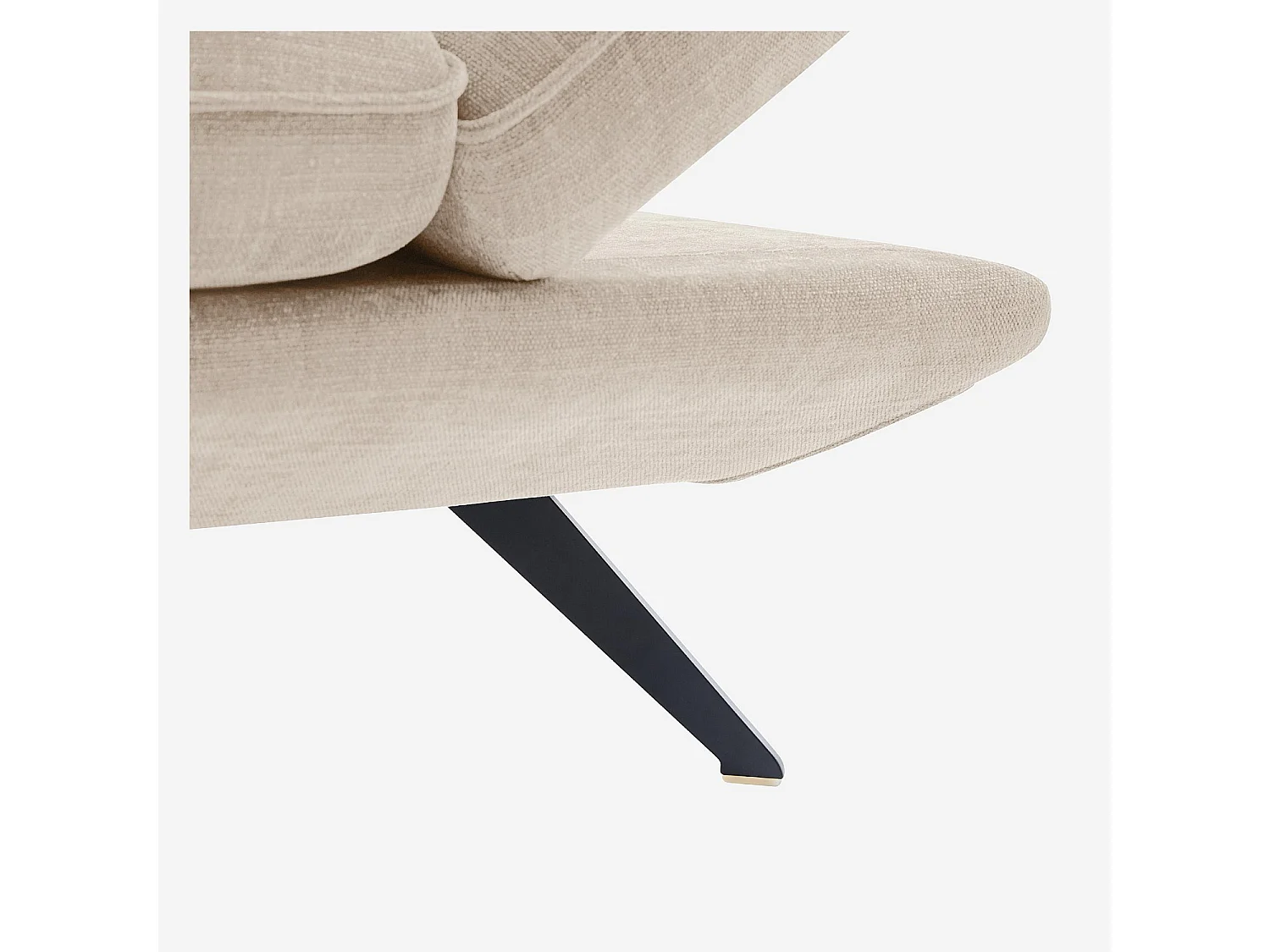 Canapé 3 places en tissu avec dossier avance-recule - Crème