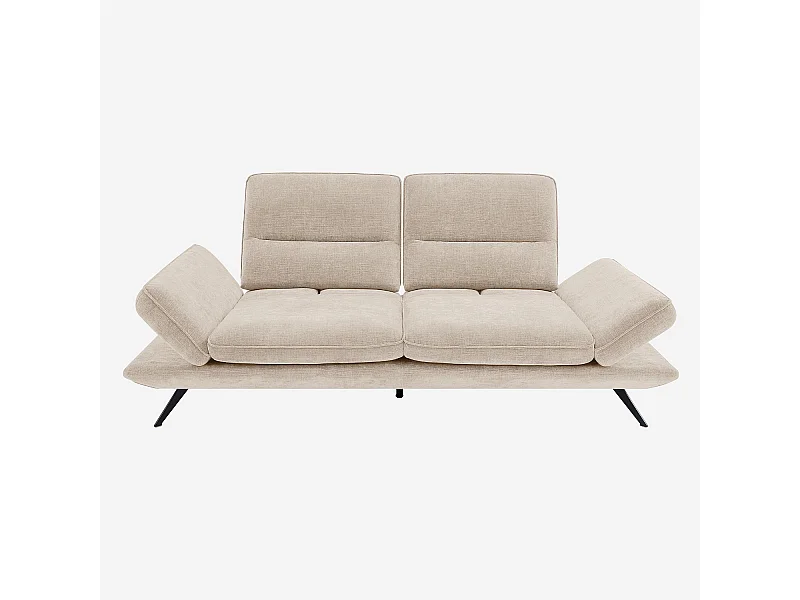 Habitat - Canapé 3 places en tissu avec dossier avance-recule - Crème - Ropio