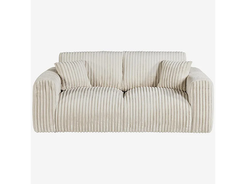 Habitat - Canapé 3 places en tissu côtelé - Beige meringue - Aleya