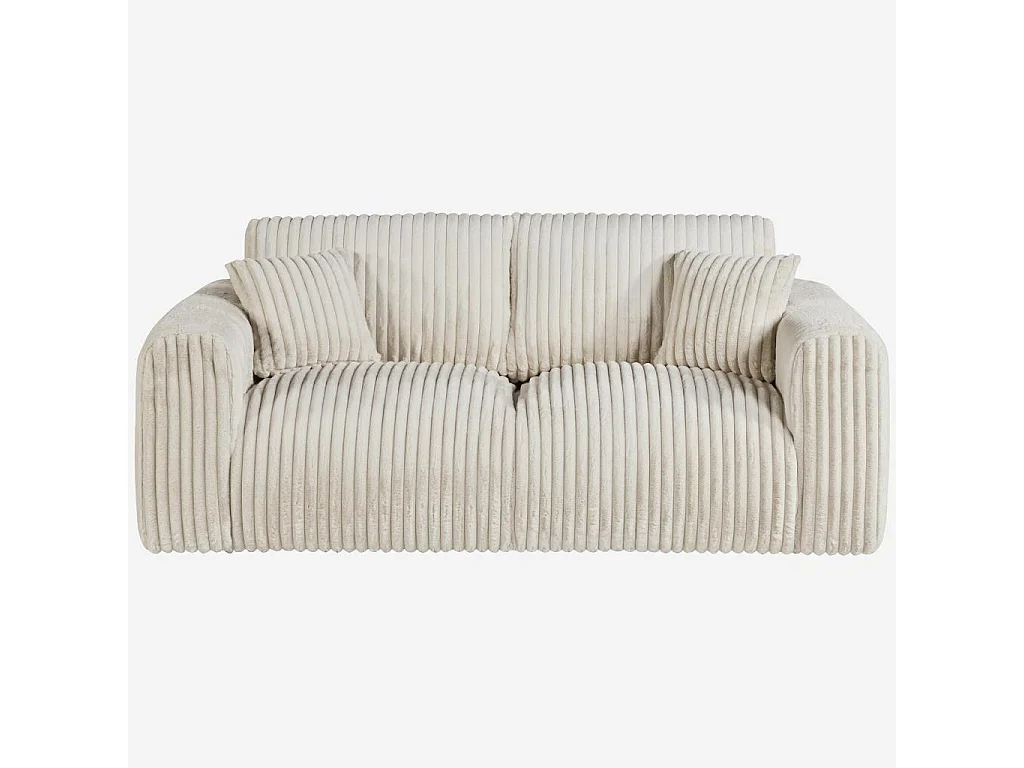 Habitat - Canapé 3 places en tissu côtelé - Beige meringue - Aleya