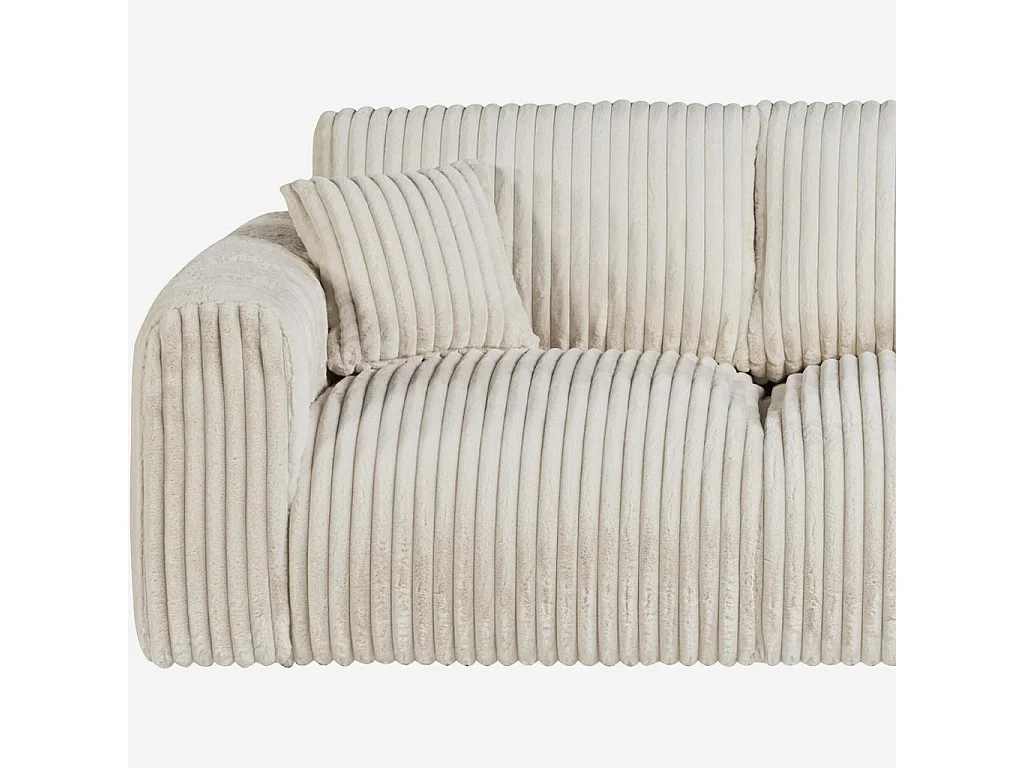 Habitat - Canapé 3 places en tissu côtelé - Beige meringue - Aleya