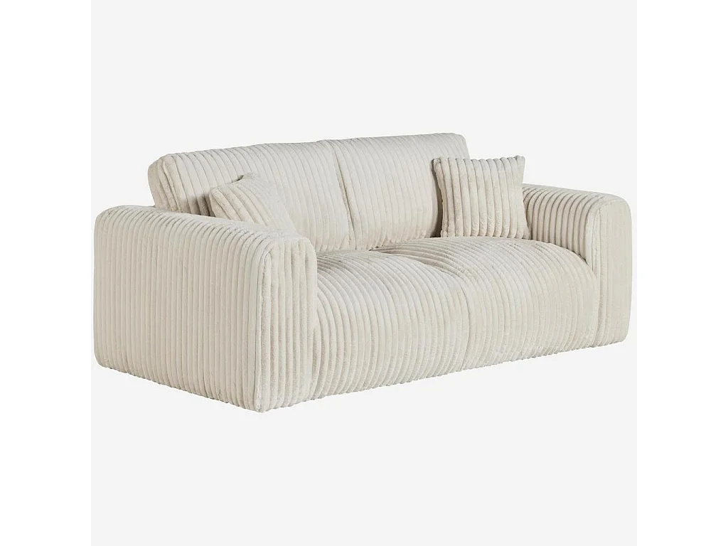 Habitat - Canapé 3 places en tissu côtelé - Beige meringue - Aleya