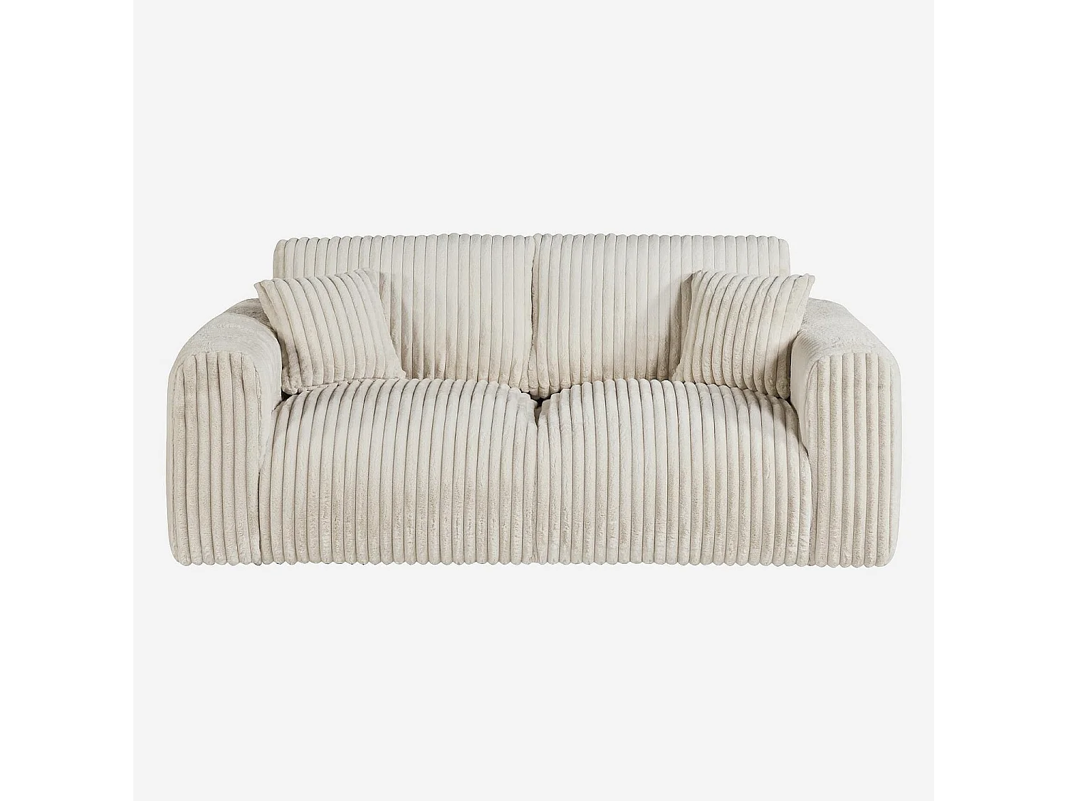 Habitat - Canapé 3 places en tissu côtelé - Beige meringue - Aleya