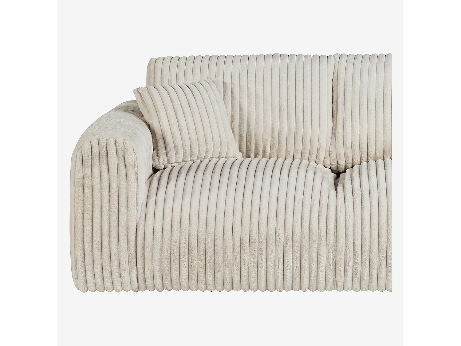 Habitat - Canapé 3 places en tissu côtelé - Beige meringue - Aleya