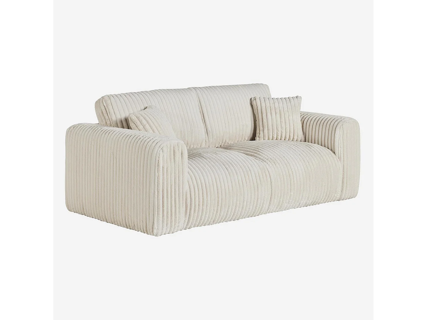 Habitat - Canapé 3 places en tissu côtelé - Beige meringue - Aleya
