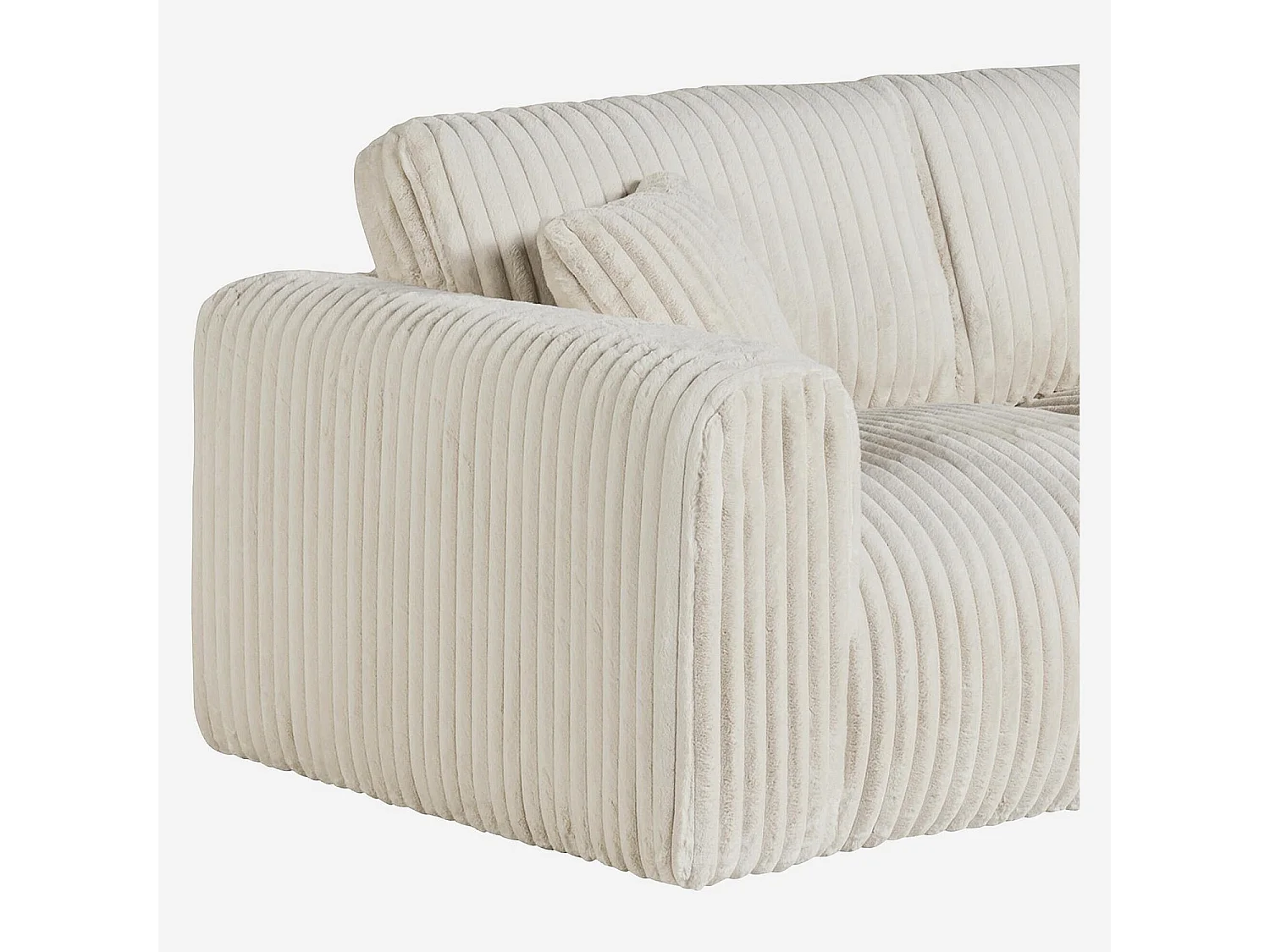 Habitat - Canapé 3 places en tissu côtelé - Beige meringue - Aleya