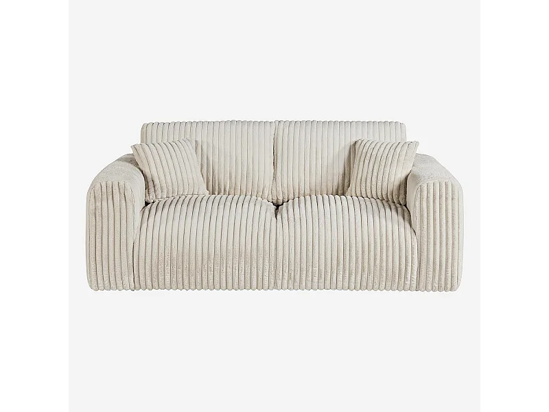 Habitat - Canapé 3 places en tissu côtelé - Beige meringue - Aleya
