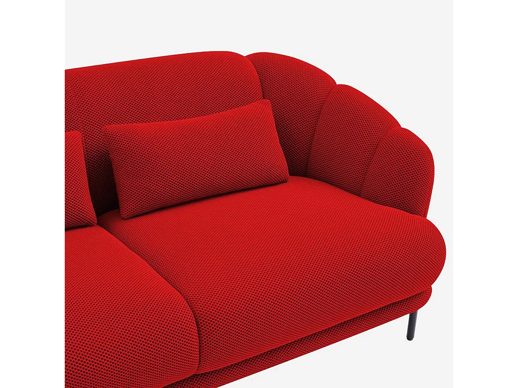 Habitat - Canapé 3 places en tissu 3D et dossier garni de plumes - Rouge coquelicot - Design by Federica Francini - Paraty