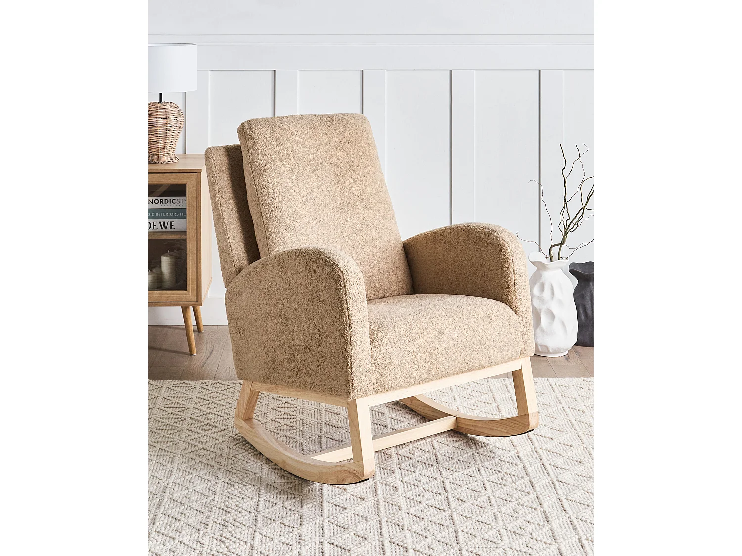 Schommelstoel ALSTA Bouclé Beige