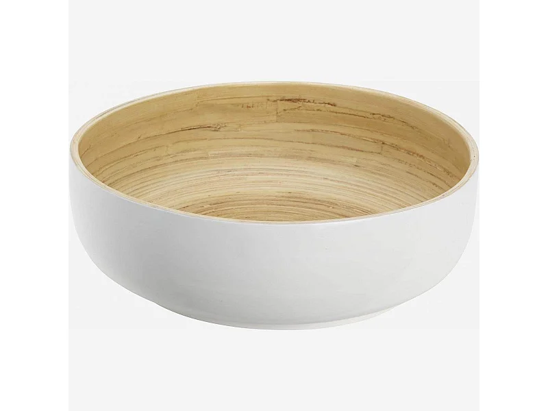 Habitat - Saladier en bambou - 30 cm - Blanc - Lau