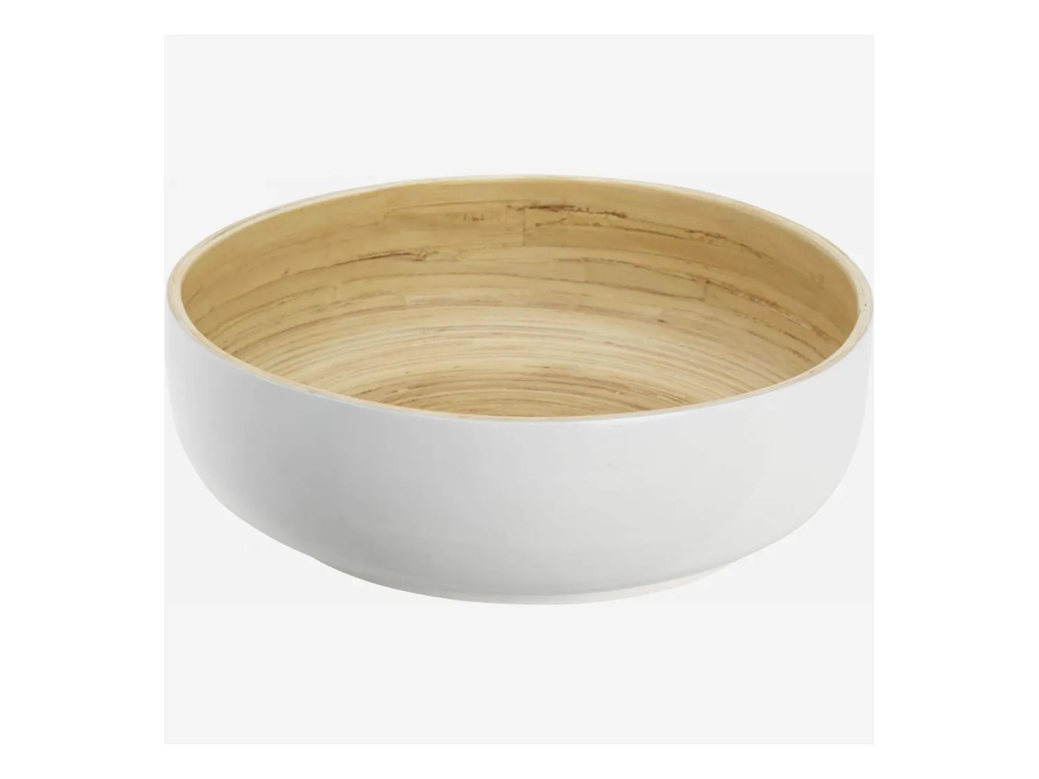 Habitat - Saladier en bambou - 30 cm - Blanc - Lau