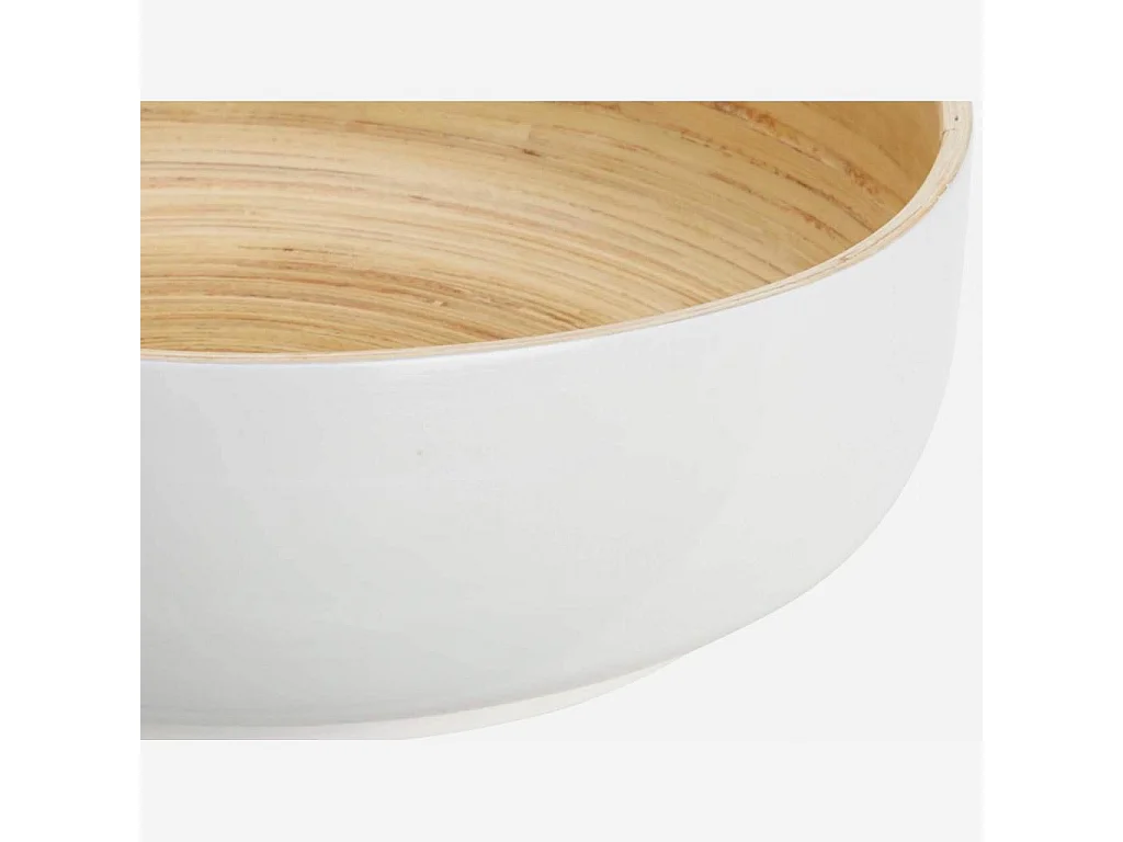 Habitat - Saladier en bambou - 30 cm - Blanc - Lau