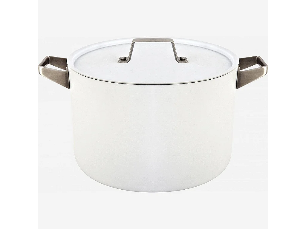 Habitat - Marmite avec couvercle 26 cm en aluminium extérieur blanc et revêtement intérieur céramique - Denver II