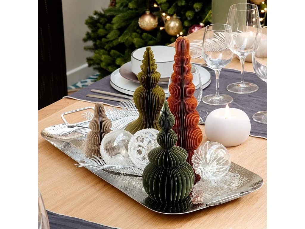 Habitat - Plateau rectangulaire en inox - 60 x 28 cm - Argent - Hammered