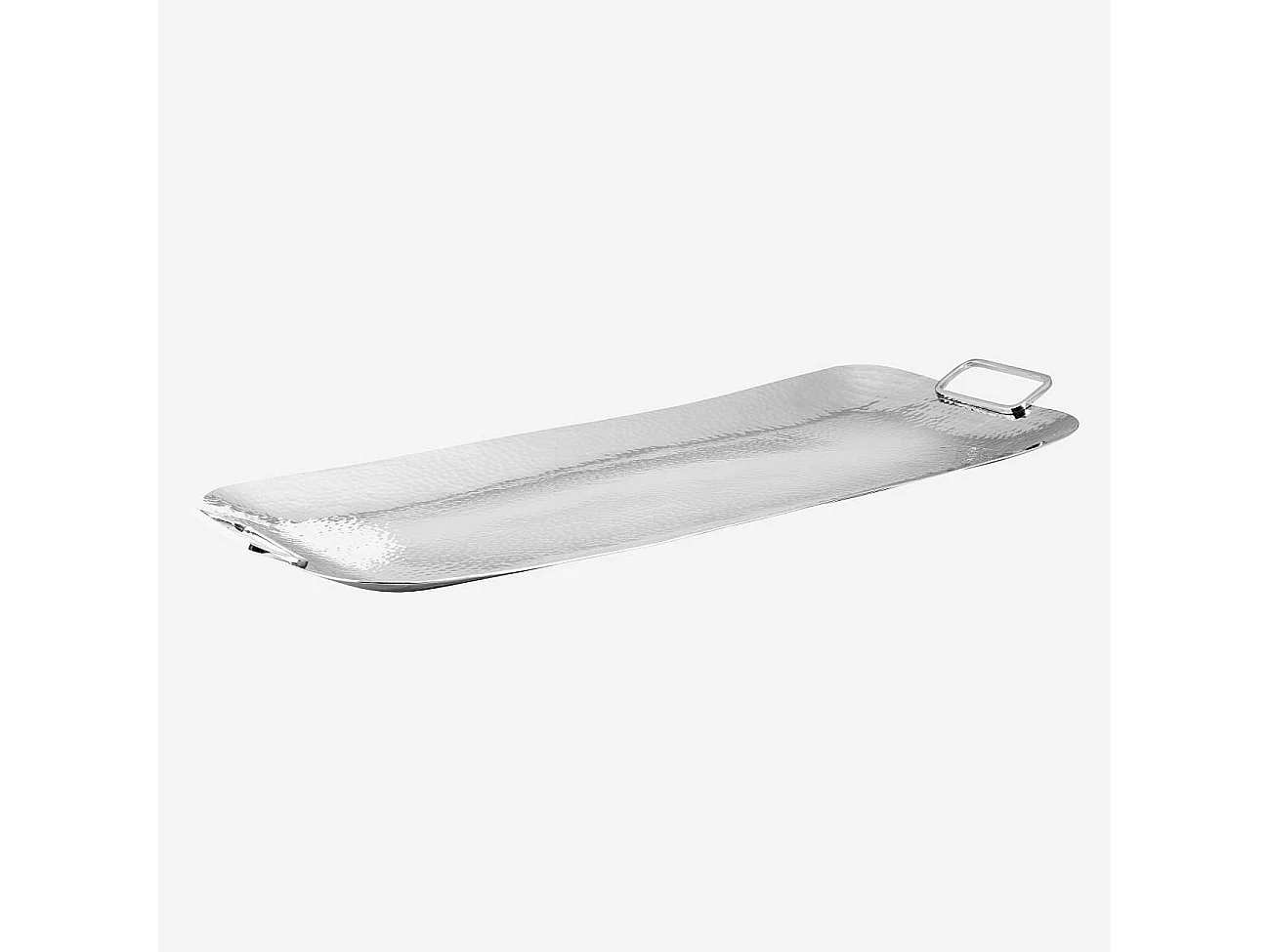 Habitat - Plateau rectangulaire en inox - 60 x 28 cm - Argent - Hammered