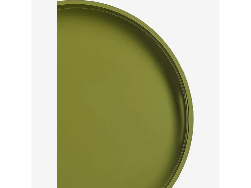 Habitat - Plateau de service rond en bois laqué - 45 cm - Vert - Jacob