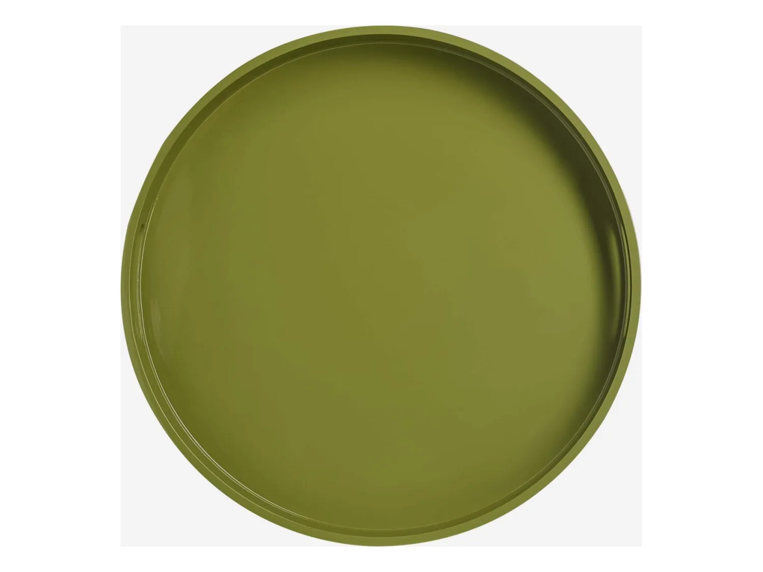 Habitat - Plateau de service rond en bois laqué - 45 cm - Vert - Jacob
