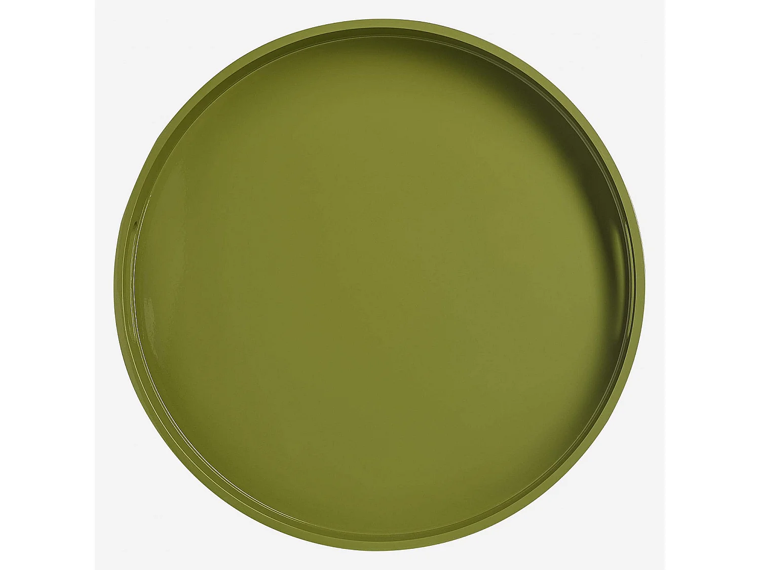 Habitat - Plateau de service rond en bois laqué - 45 cm - Vert - Jacob
