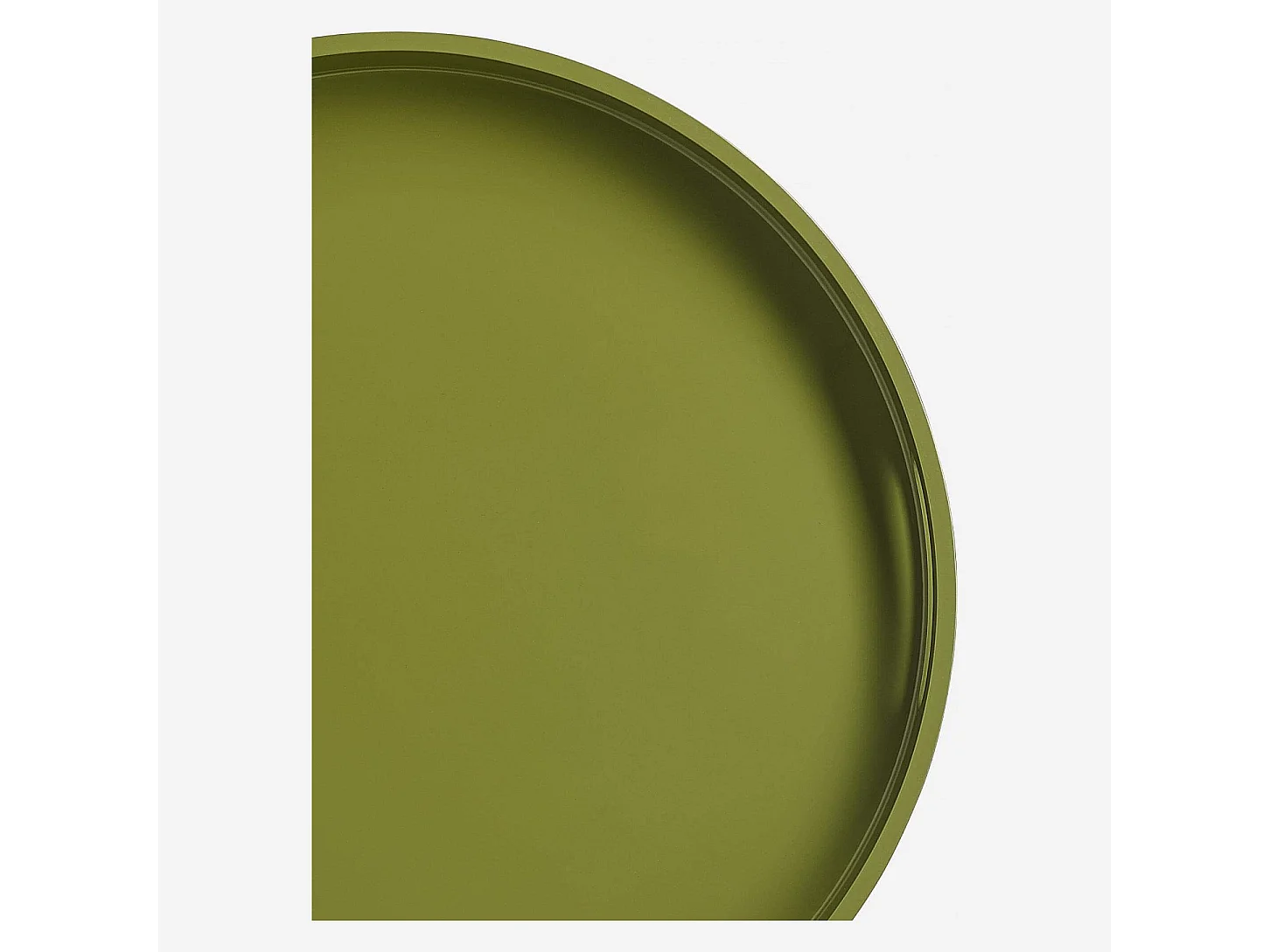 Habitat - Plateau de service rond en bois laqué - 45 cm - Vert - Jacob