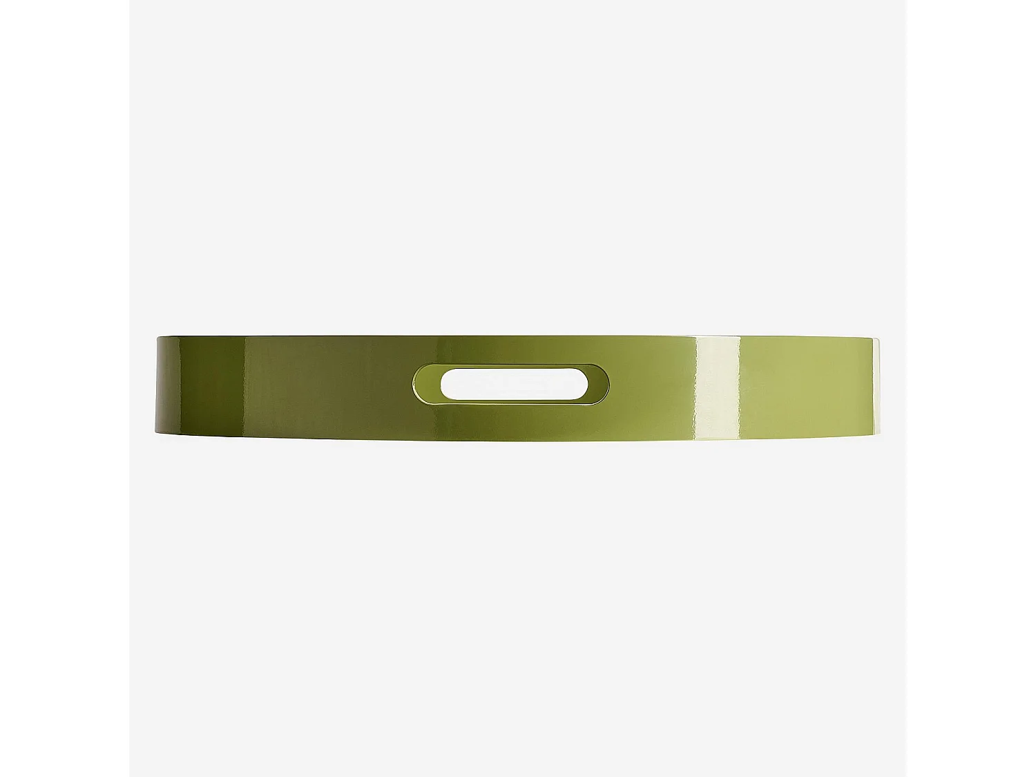 Habitat - Plateau de service rond en bois laqué - 45 cm - Vert - Jacob