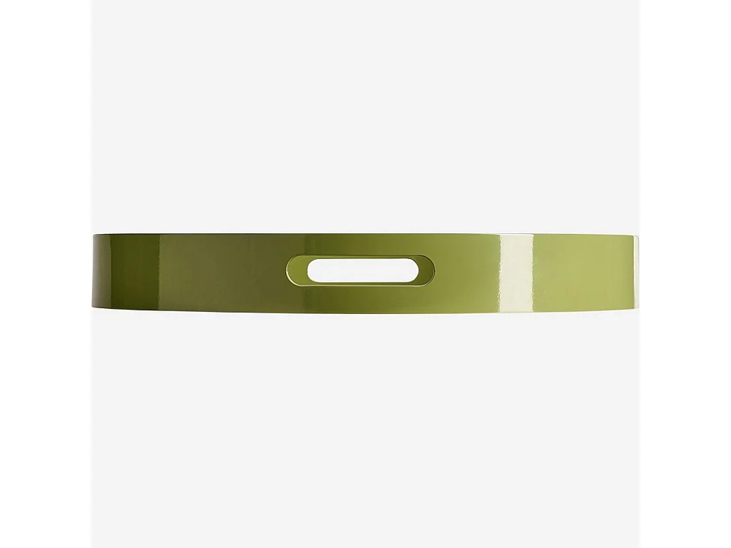 Habitat - Plateau de service rond en bois laqué - 45 cm - Vert - Jacob