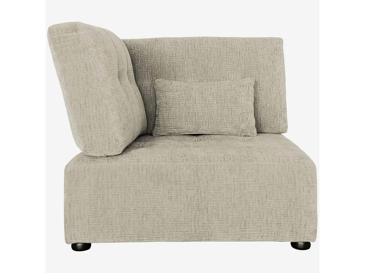 Habitat - Chauffeuse d'angle gauche en tissu texturé - Grège - Reiko