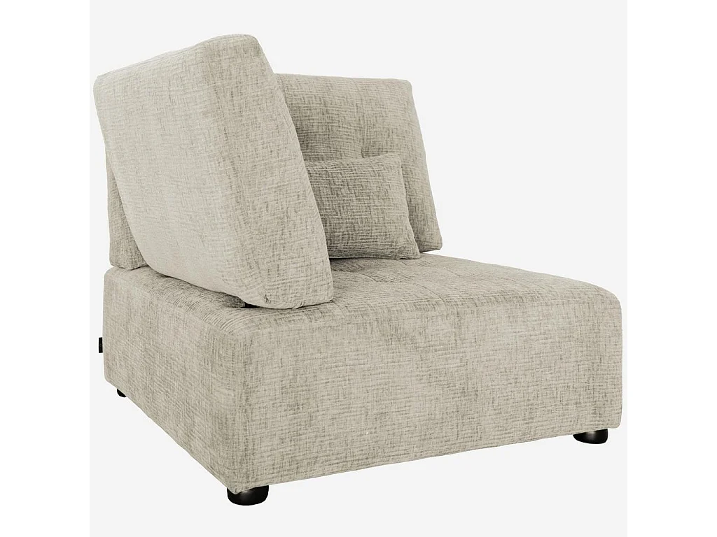 Habitat - Chauffeuse d'angle gauche en tissu texturé - Grège - Reiko