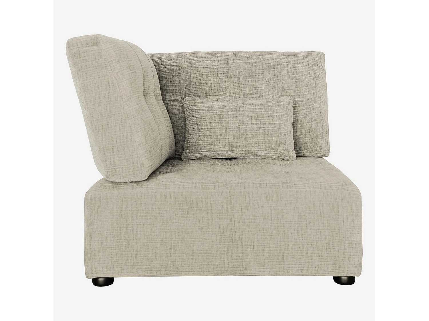 Habitat - Chauffeuse d'angle gauche en tissu texturé - Grège - Reiko