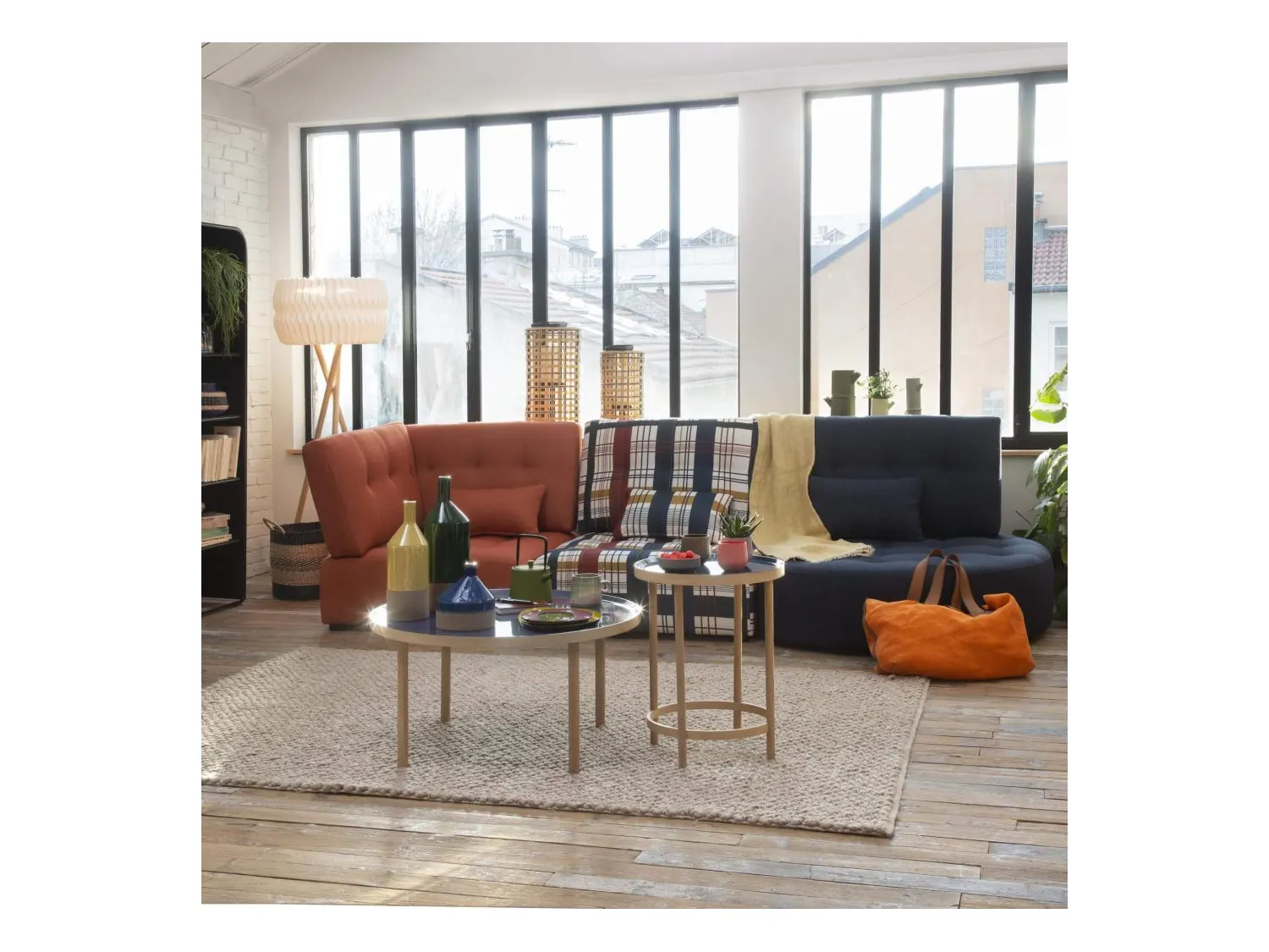 Habitat - Chauffeuse d'angle droit en tissu - Orange - Reiko
