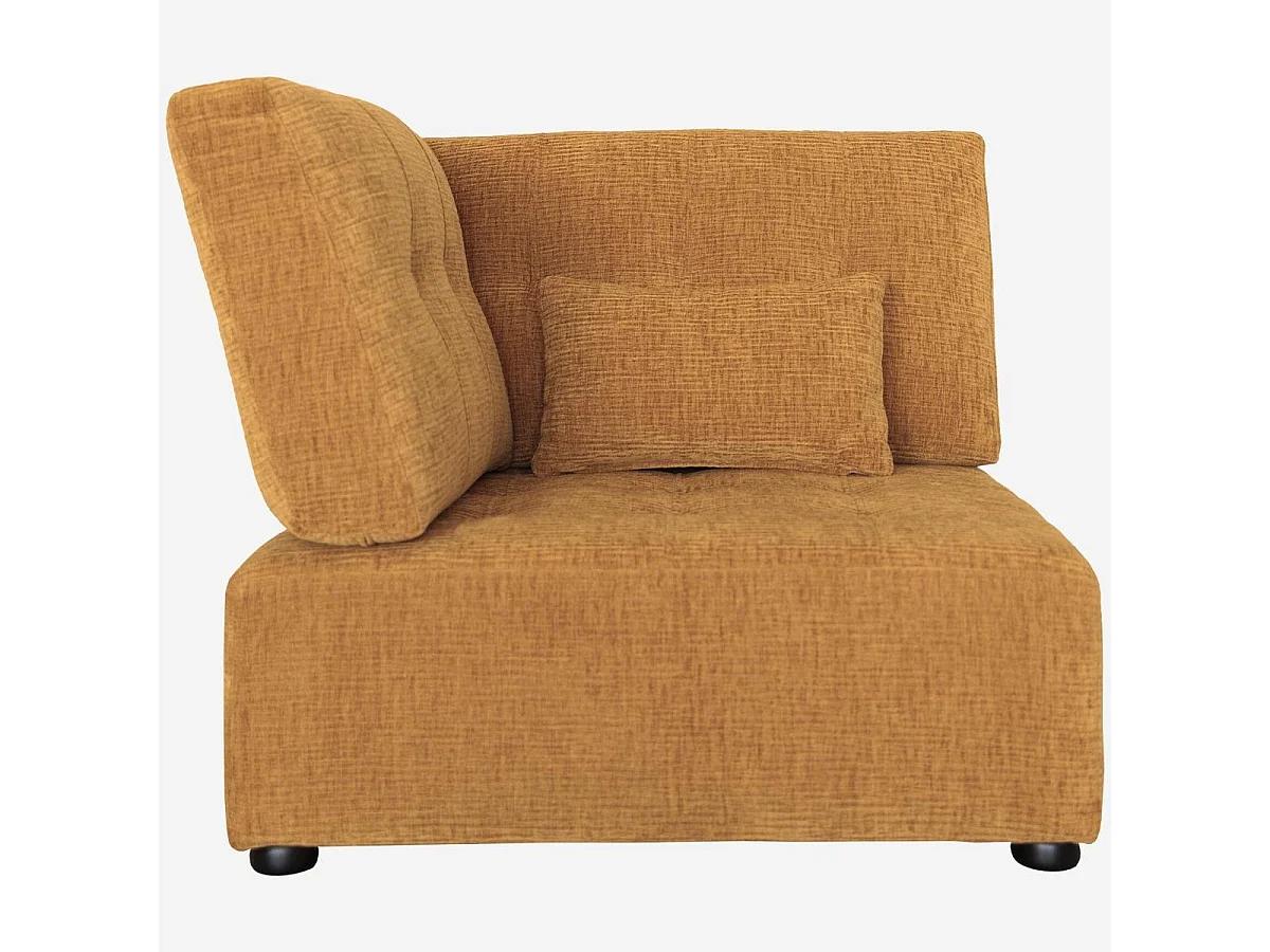 Habitat - Chauffeuse d'angle gauche en tissu texturé - Jaune argile - Reiko