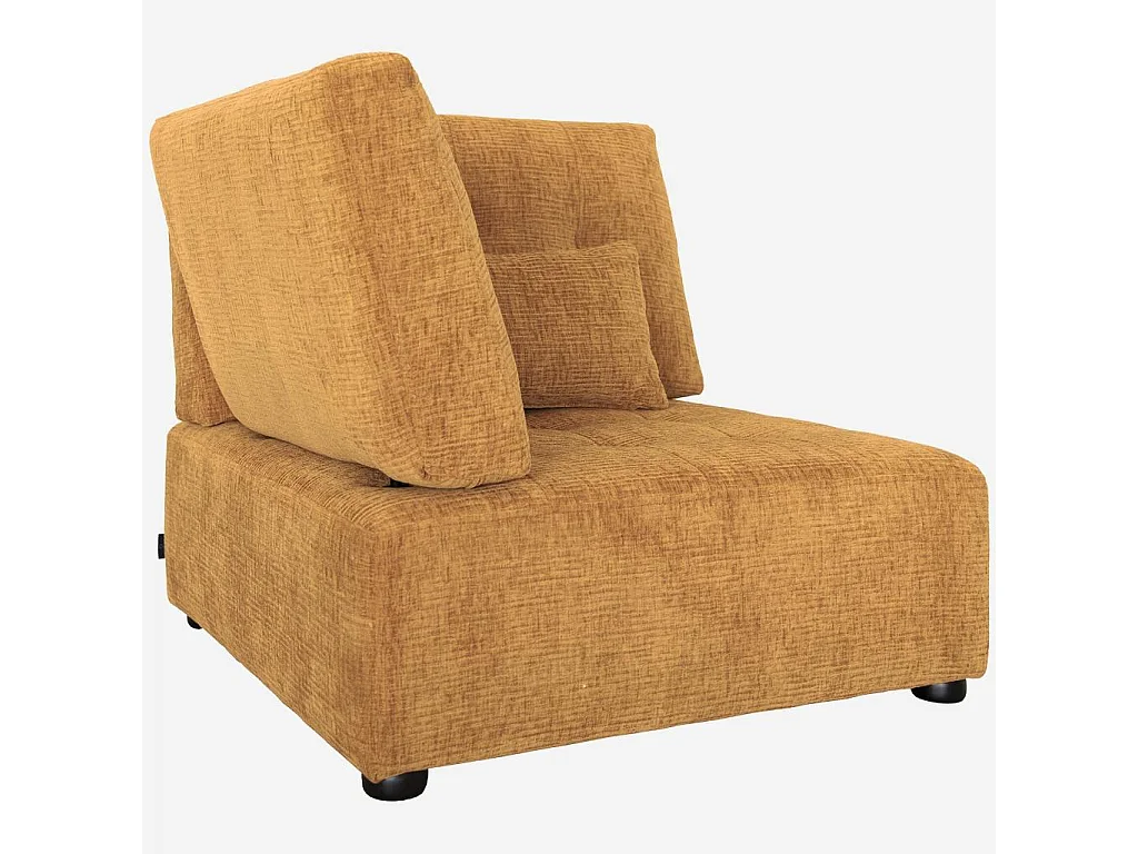 Habitat - Chauffeuse d'angle gauche en tissu texturé - Jaune argile - Reiko