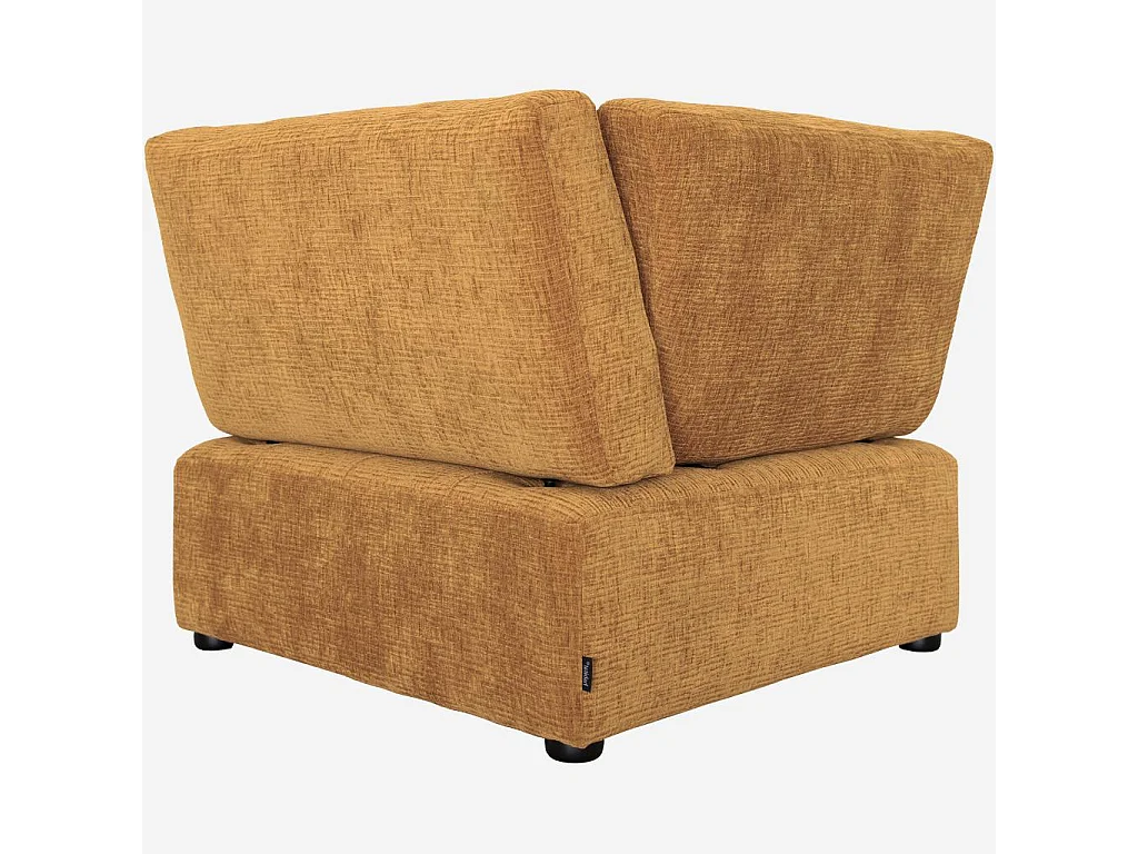 Habitat - Chauffeuse d'angle gauche en tissu texturé - Jaune argile - Reiko