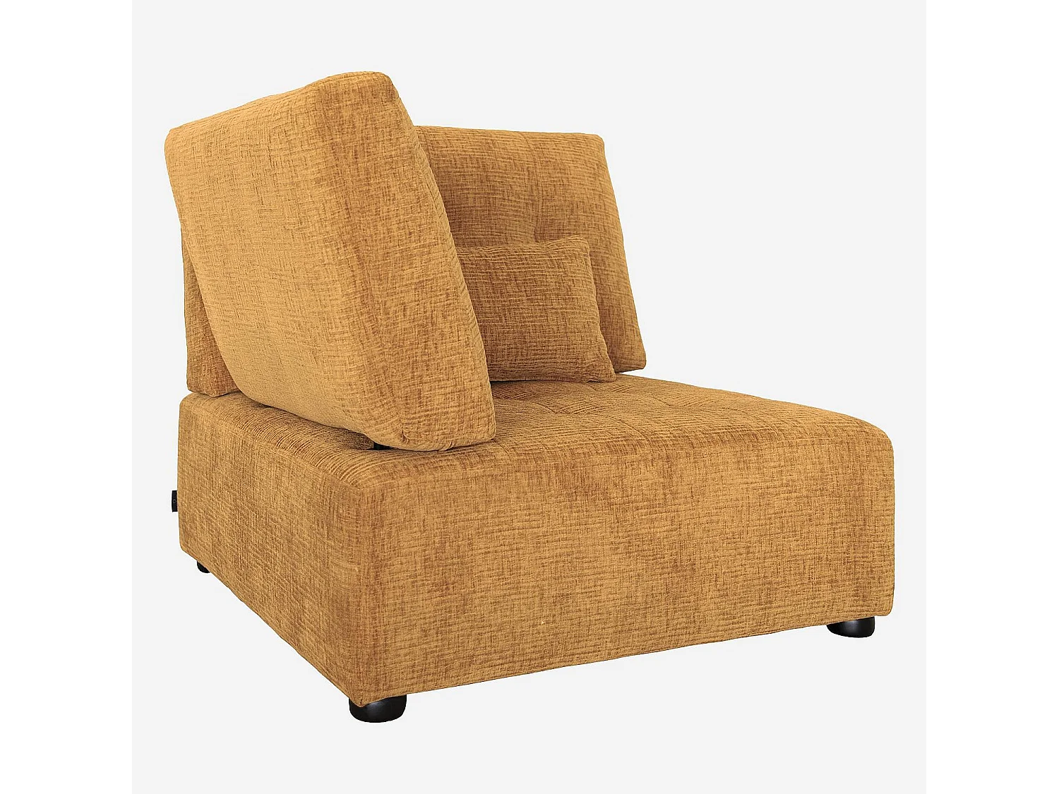 Habitat - Chauffeuse d'angle gauche en tissu texturé - Jaune argile - Reiko