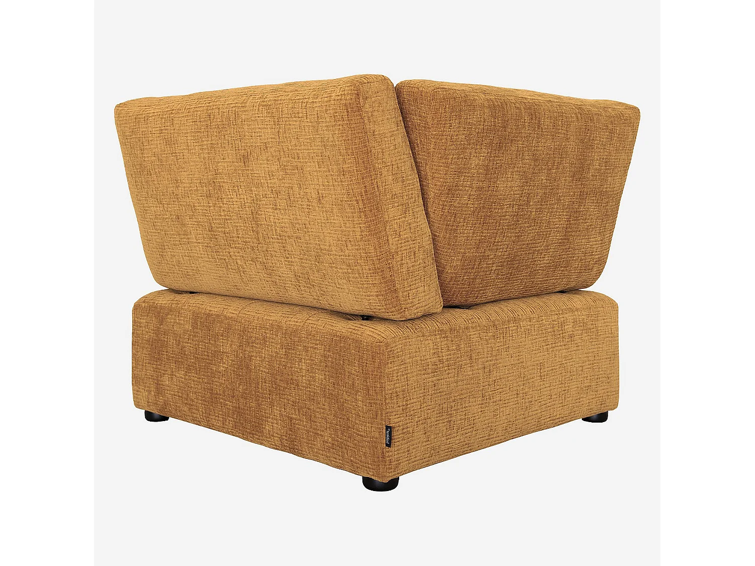 Habitat - Chauffeuse d'angle gauche en tissu texturé - Jaune argile - Reiko