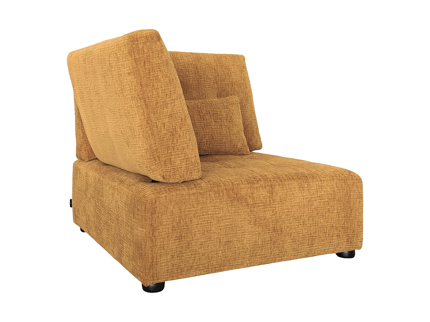 Habitat - Chauffeuse d'angle gauche en tissu texturé - Jaune argile - Reiko