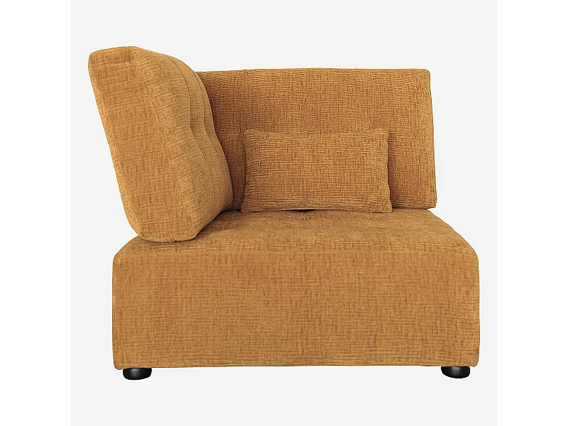 Habitat - Chauffeuse d'angle gauche en tissu texturé - Jaune argile - Reiko