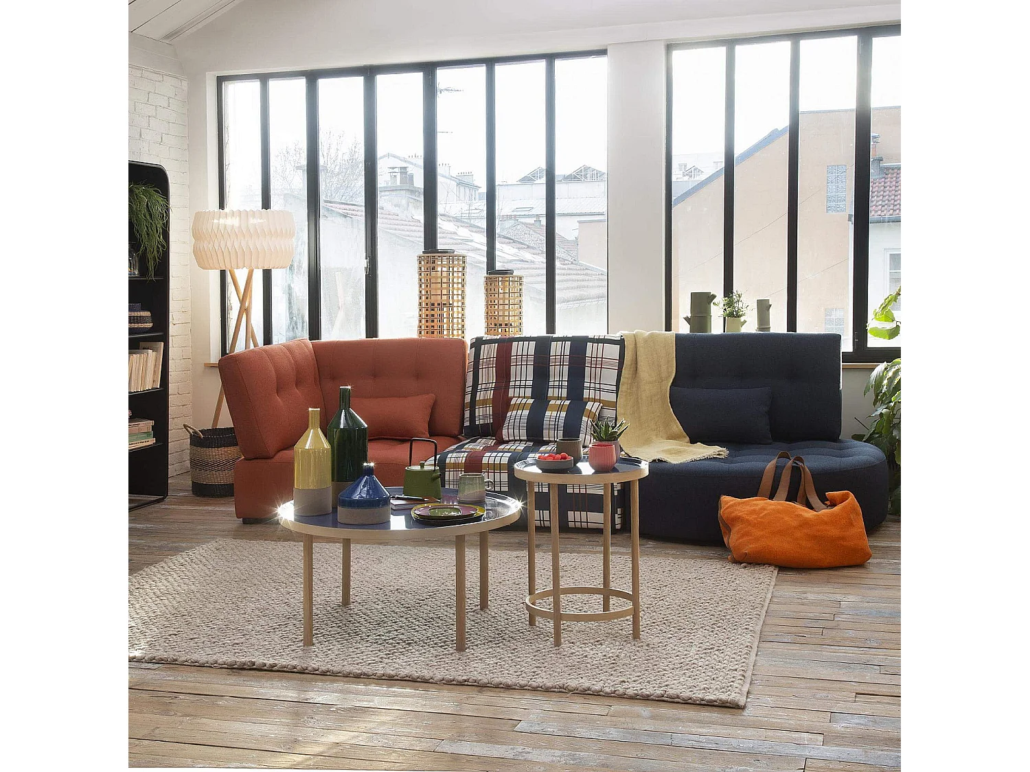 Habitat - Chauffeuse d'angle gauche en tissu - Orange - Reiko