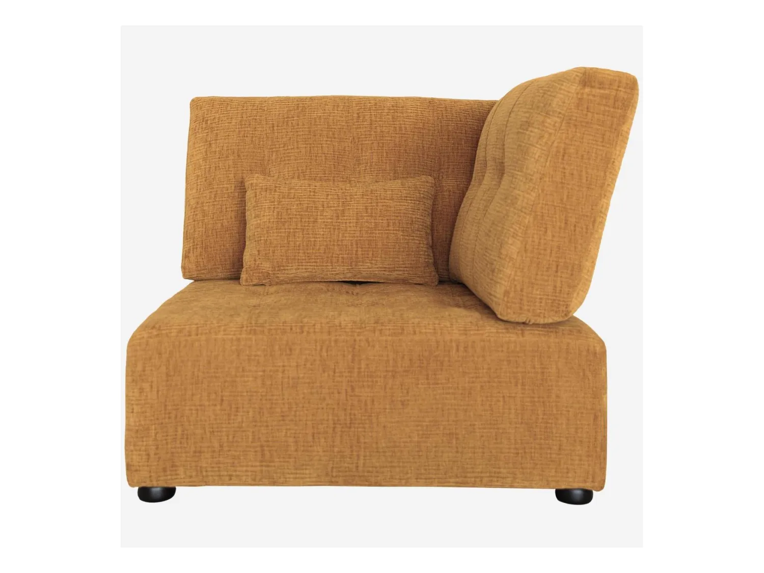 Habitat - Chauffeuse d'angle droit en tissu texturé - Jaune argile - Reiko