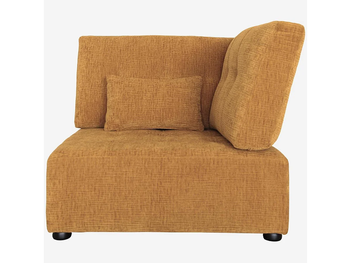 Habitat - Chauffeuse d'angle droit en tissu texturé - Jaune argile - Reiko
