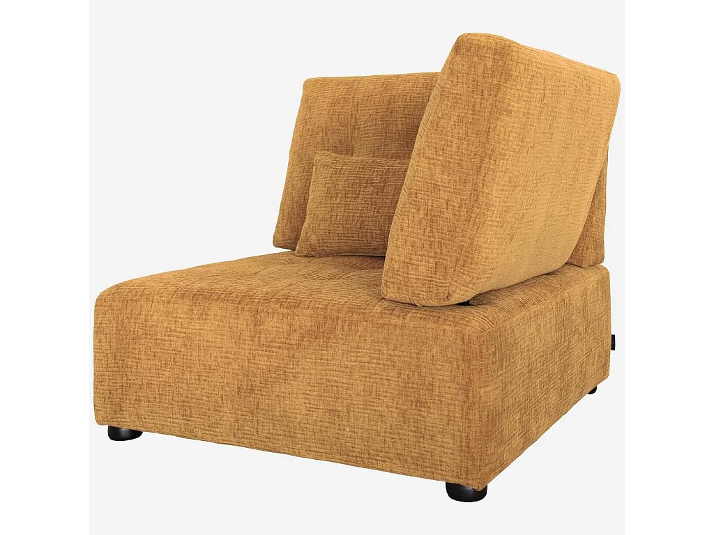 Habitat - Chauffeuse d'angle droit en tissu texturé - Jaune argile - Reiko