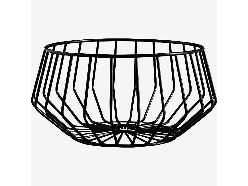 Habitat - Corbeille Métal - 27 cm - Noire - Mikado