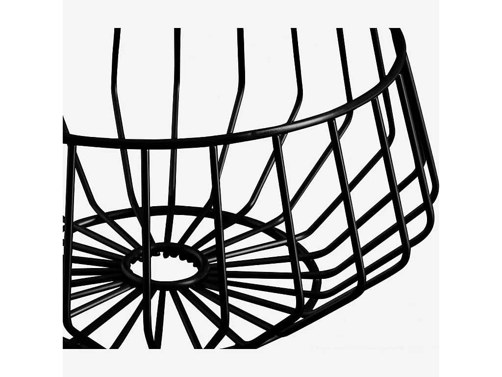 Habitat - Corbeille Métal - 27 cm - Noire - Mikado