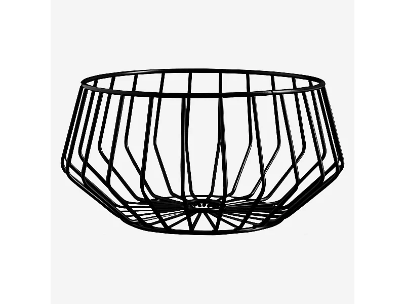 Habitat - Corbeille Métal - 27 cm - Noire - Mikado